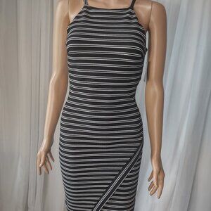 By & By black and white stripe knit mini dress size xs NWT
